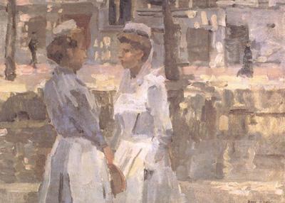 Isaac Israels Amsterdam Serving Girls on the Gracht (nn02) France oil painting art